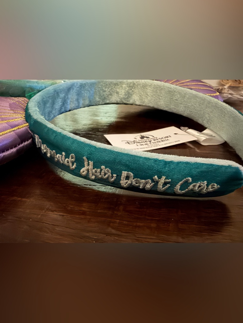 Themed Little Mermaid Purple and Mint Seashell Headband - Picture 5 of 6